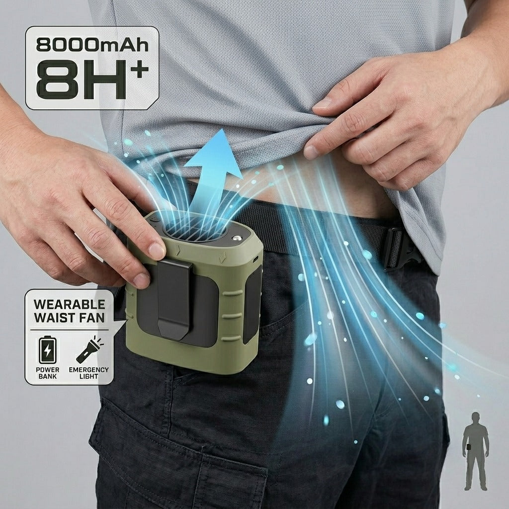 Wearable Waist Fan 8000mAh