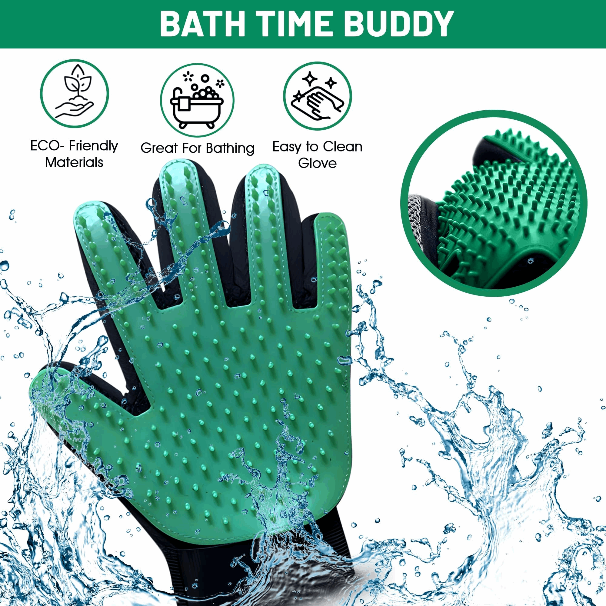 Silicone Pet Grooming Gloves – Deshedding & Massage